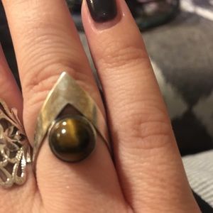Vintage sterling silver tiger eye ring